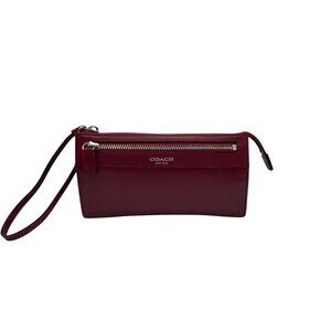 Coach Red Leather Zip Convertible Wristlet